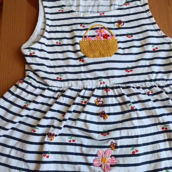 Picking Cherries Black and White Striped Chil...