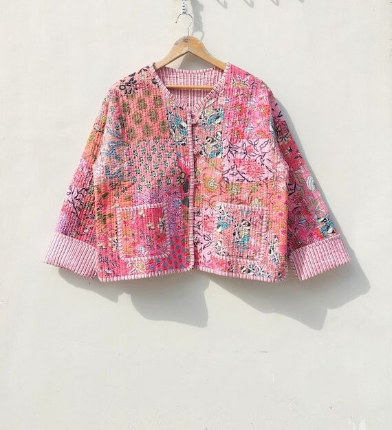 Handmade Cotton Patchwork Jacket: Reversible ...