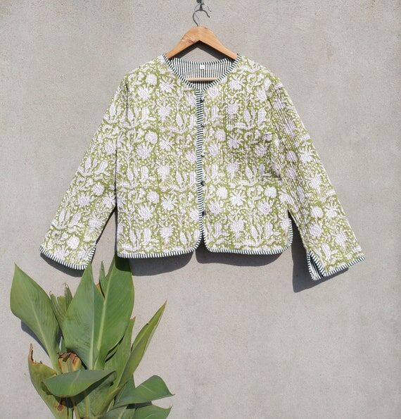 Reversible Hand Block Print Cotton Quilted Ja...