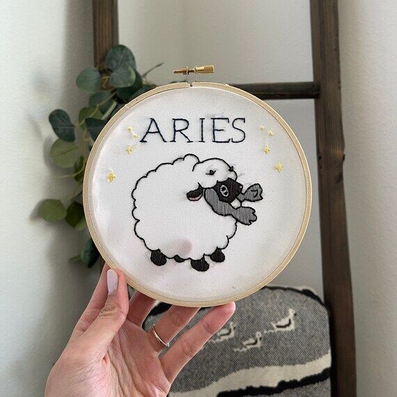 Pokémon Wooloo Zodiac Aries Embroidery w/ Ho...
