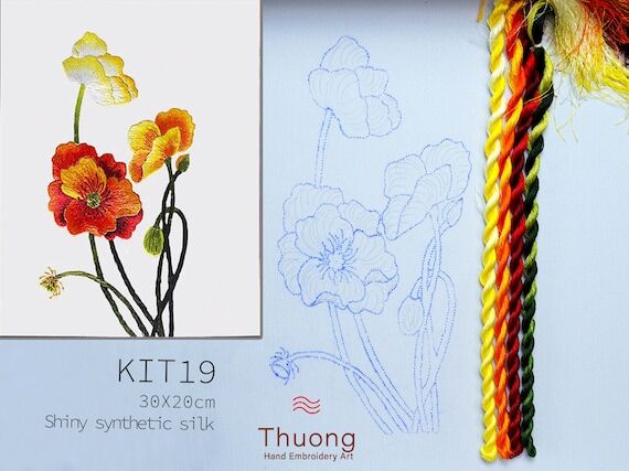 KIT19 Easy Embroidery Kit, Beautiful Wildflow...