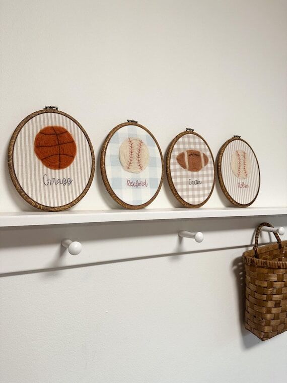 Personalized Sports Ball Needle Felt Hoop –...