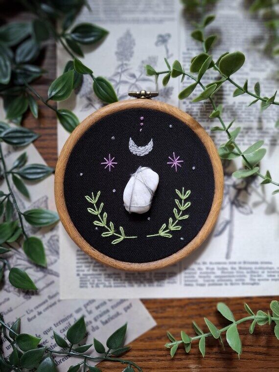 Fairy moon and leaf wall decoration, fantasy,...