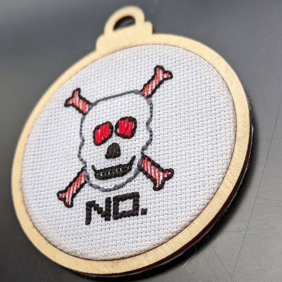 Skull and Cross Bones- Embroidery Art...