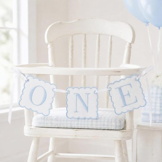 Happy Birthday Highchair Banner Boy | Handmad...