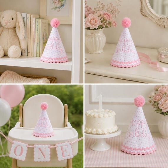 Personalized First Birthday Party Hat – Han...