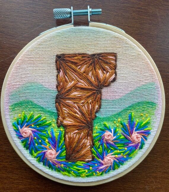 Vermont Embroidery Hoop Art, 4" Stitched...