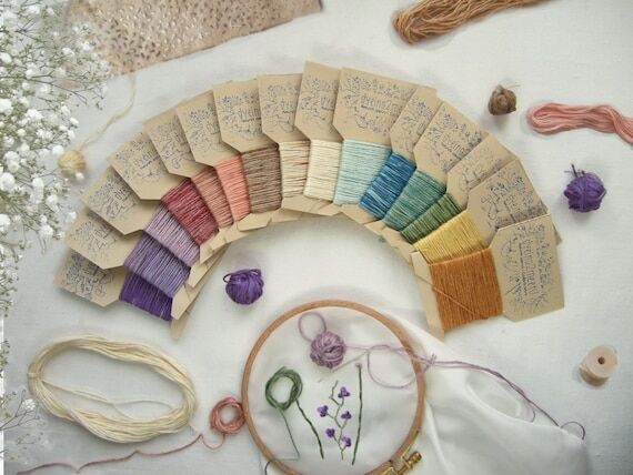 Embroidery pure silk thread, naturally hand d...