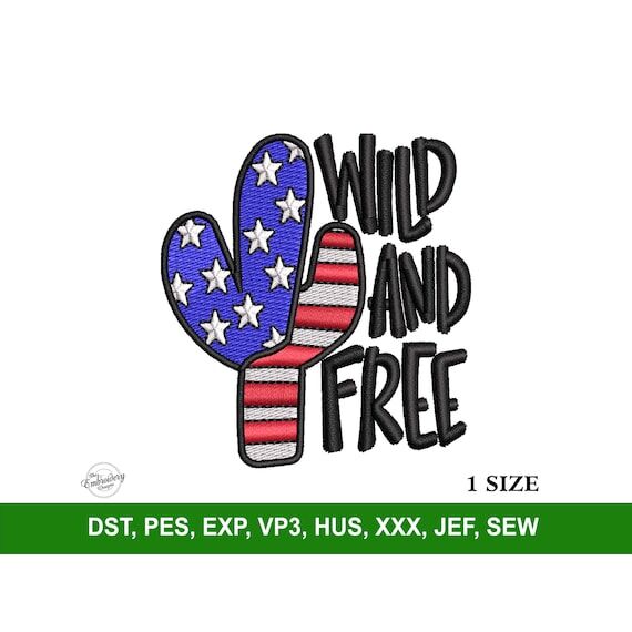 Wild and Free Cactus Machine Embroidery Desig...