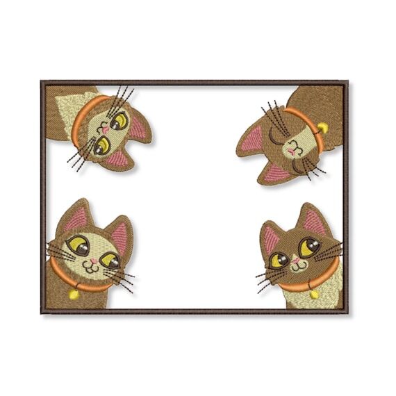 Four cats embroidery Machine embroidery desig...
