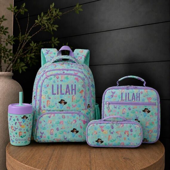 Personalized Mermaid Backpack Set | Custom Na...