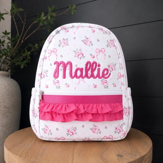 Personalized Girls Floral Backpack...