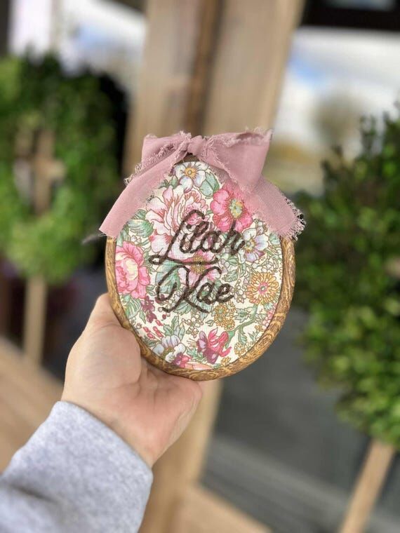 Personalized Embroidery Name Hoop | Custom Nu...