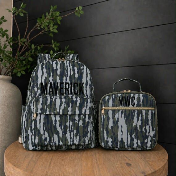 Personalized Camo Backpack & Lunchbox Set...