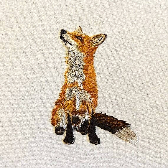 Fox Embroidery Kit: Beginner Sewing with Line...