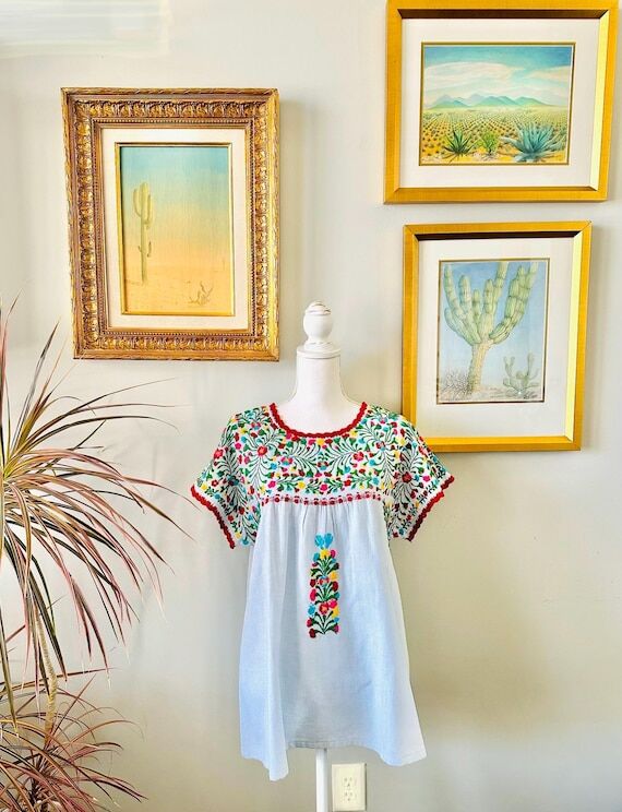 Mexican embroidery San Antonino blouse, High ...