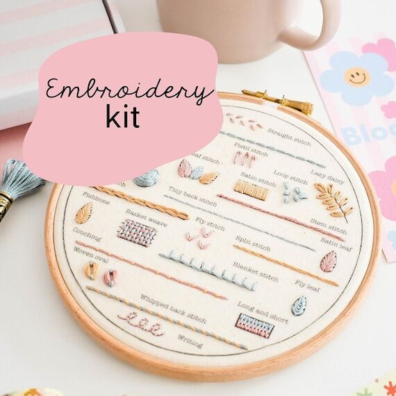 Stitch Along Embroidery Kit / Complete Beginn...