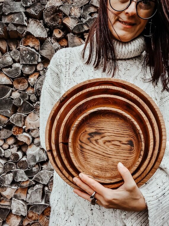 Bowl & Spoon Set – 4 pcs, Natural or Smoked...
