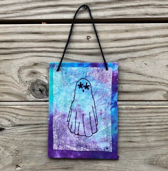 Sheet Ghost with Flower Eyes Embroidery on Ti...