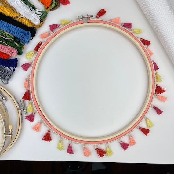 Mini Tassel Fringe Decorative Embroidery Hoop...