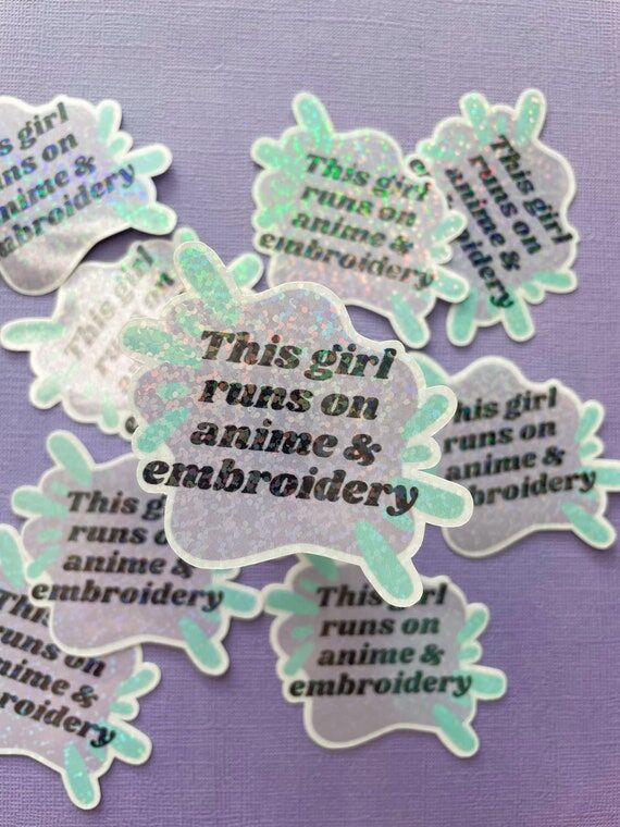 Anime & Embroidery Holographic Sticker - Wate...