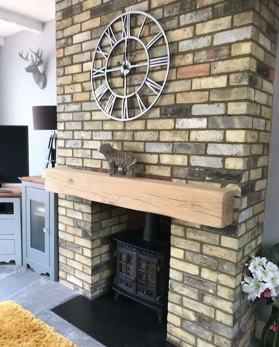 Solid Oak Mantel Beam - All Sizes, Oiled, Pre...