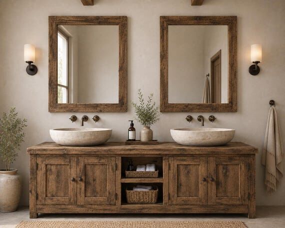 Reclaimed Oak Wall Mirrors for Bathroom...