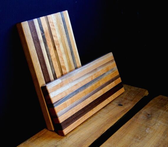 Handmade Mixed Wood Cutting Board: Walnut, Ch...