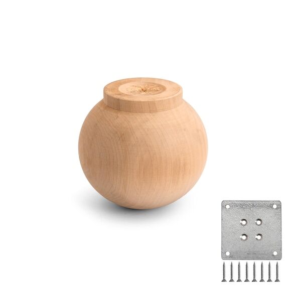 Handmade Beech Wooden Ball Leg Set: Rustic Fu...