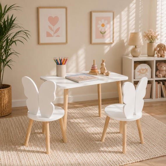 Butterfly Kids Chair and Table set, Montessor...