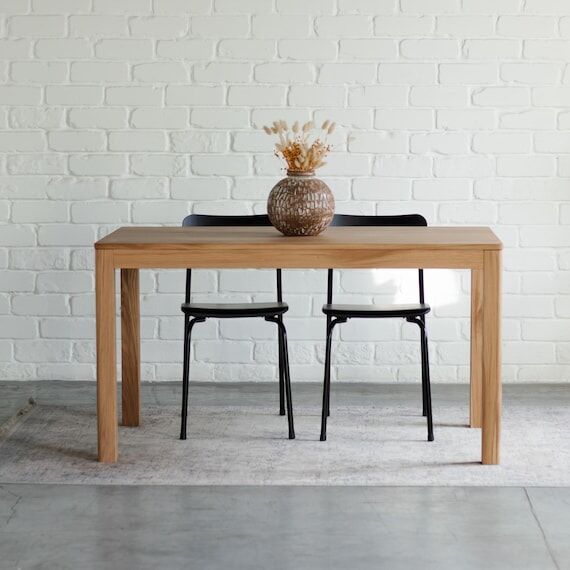 Handmade Solid Oak Scandi Kitchen Table: Rust...