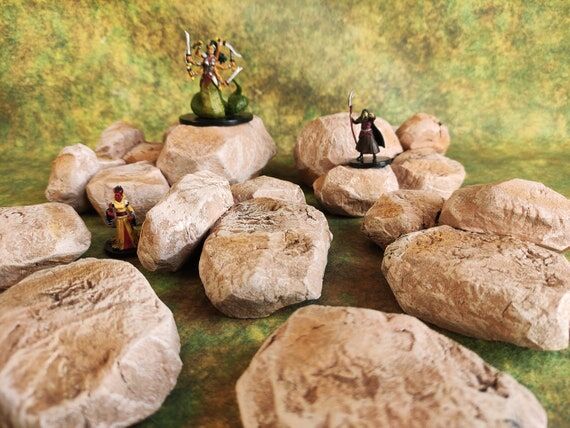 Hand Painted Rock Terrain Set: Dungeons and D...