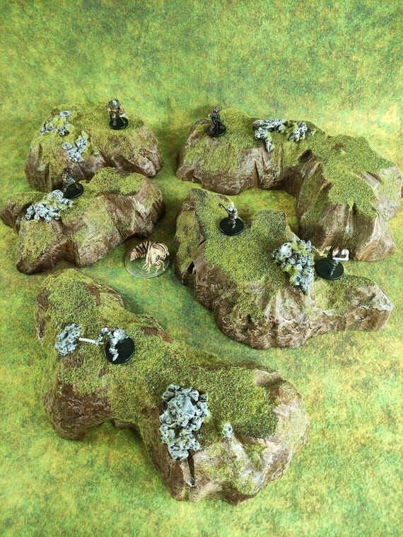 Painted Grassy Hills Scatter Terrain: Tableto...