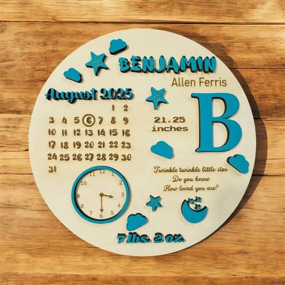 Personalized 3D Baby Birth Keepsake Plaque ...