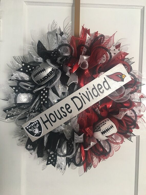 Raiders/Cardinals House Divided Wreath...