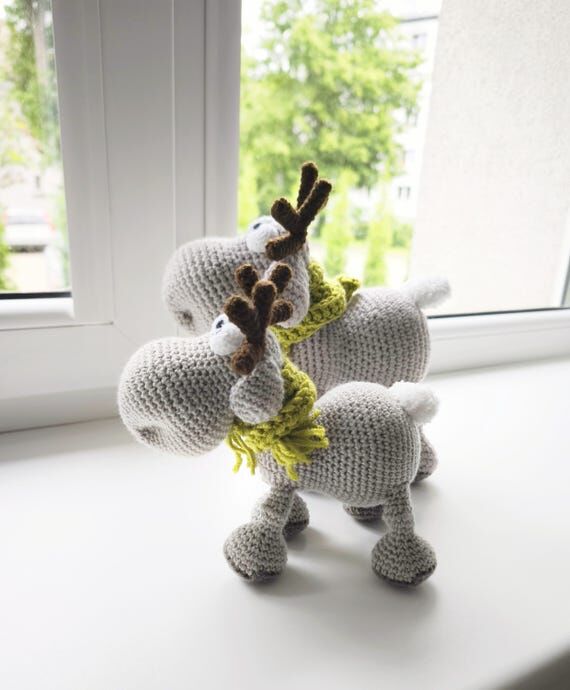 Deer moose handmade soft stuffed toy for game...