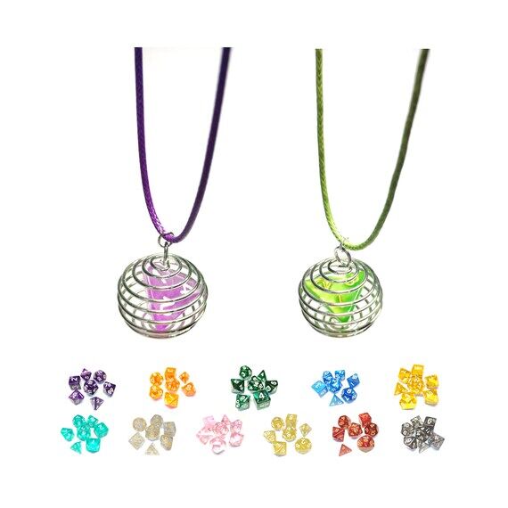 Caged D4 Dice Necklace: Geeky DND TTRPG Jewel...