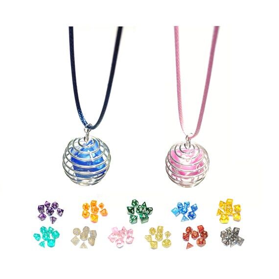 Caged D8 Dice Necklace: Geeky DND TTRPG Jewel...