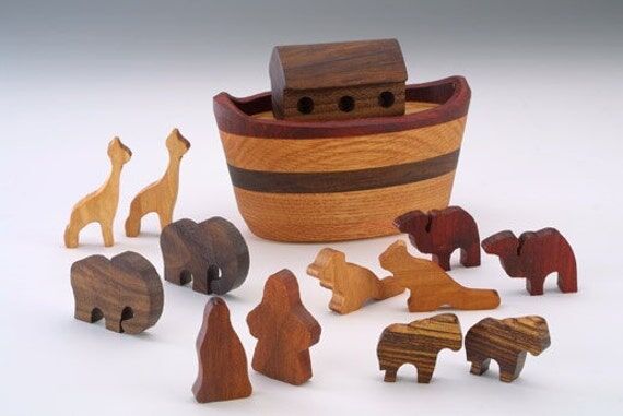 Wooden Noah's Ark Puzzle, Mini Noah's Ark, Wo...
