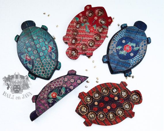 Mancala Turtle Tortoise Wooden Asian Congkak ...
