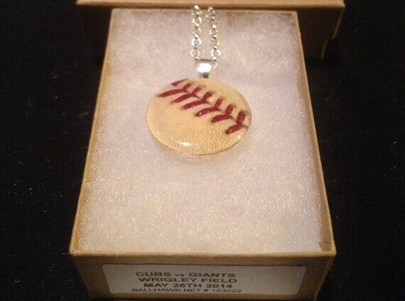 Baseball pendant necklace mlb game used ball ...