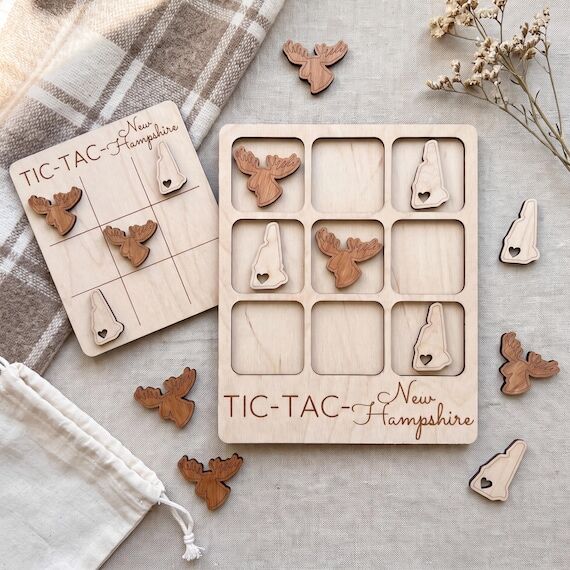 New Hampshire Wooden Tic-Tac-Toe Game – Moo...