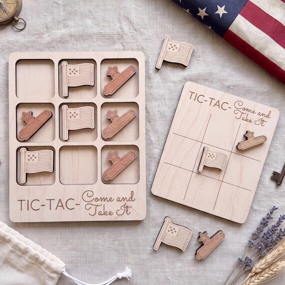 Wooden Tic Tac Toe Game: Texas History, Come ...