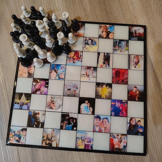 12-inch Personalized Photo Chess Set | Handma...