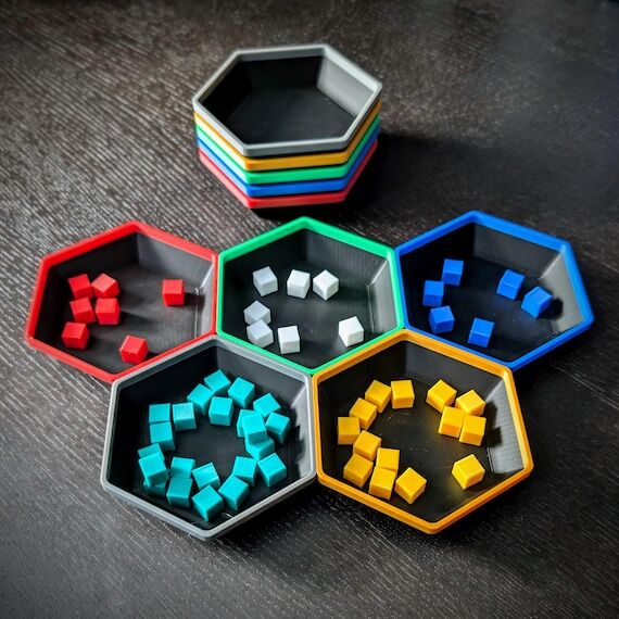 Hexagon Stacking Board Game Token Trays: Mix ...