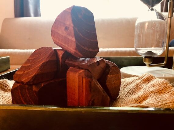 Handmade Pine Wood Standing Stones: Architect...