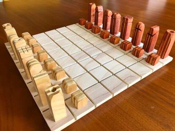 Minimalist wooden chess set...