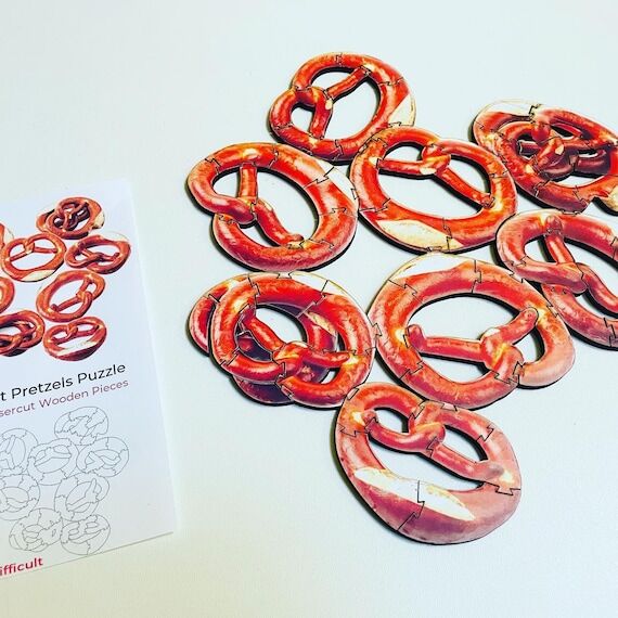 Pretzels Puzzle: Laser-Cut Wooden Jigsaw...