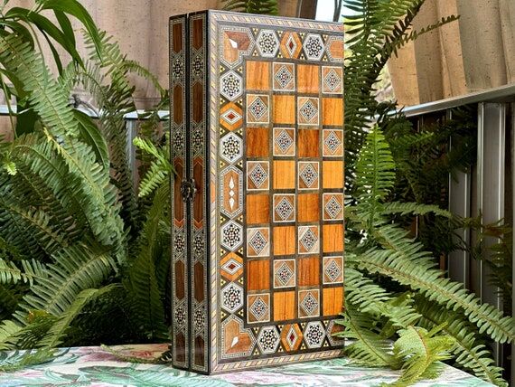 Handmade Mosaic Backgammon Chess Set: Lebanes...