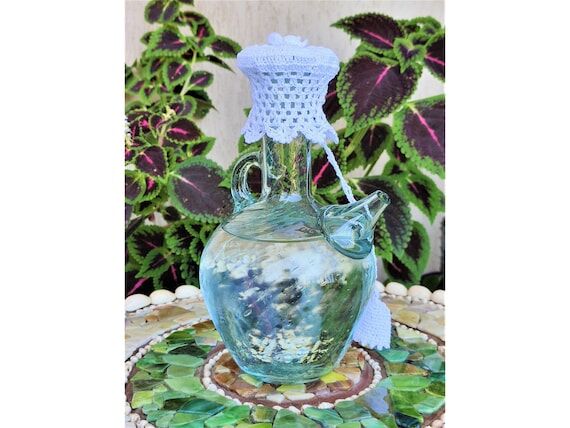 Handmade Lebanese Ibrik Glass Water Jug: Trad...